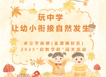 玩中学,让幼小衔接自然发生 --卓立学前部(金源城校区)2025“启智学科”闯关活动
