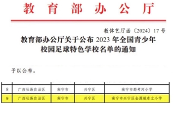 全国青少年校园足球特色学校